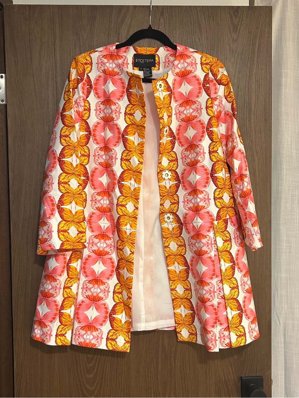 Butterfly print peacoat size 4